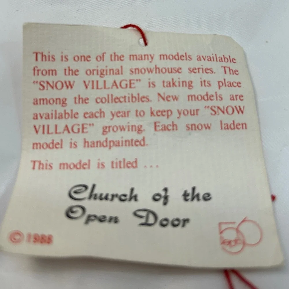 Dept 56 Church of the Open Door Snow Village 1987 Vintage Christmas 5064-4